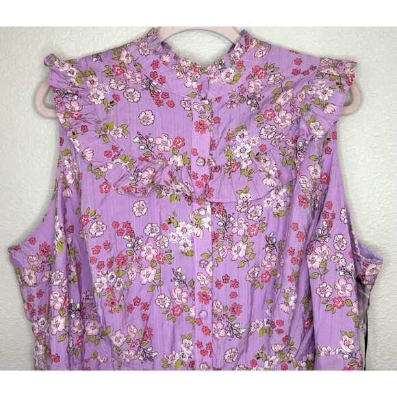 NWT Unique Vintage Sweet Delight Prairie Dress Purple Floral Fit Flare Ruffle 3X - Picture 5 of 10